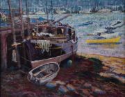 Gloucester Art: boat in drydock