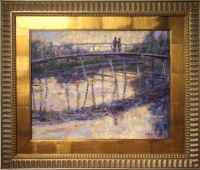 Cape Cod Art: couple on bridge, framed