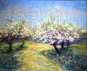 painrting of apple orchard
