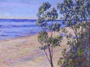 Lake Michigan Art: Painting of beach view from bluff