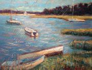 Capr Cod Art: Painting of Wellfleet harbor