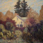  New England Art- Painting of Fall scene with house