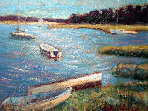 Wellfleet harbor painting- Cape Cod 