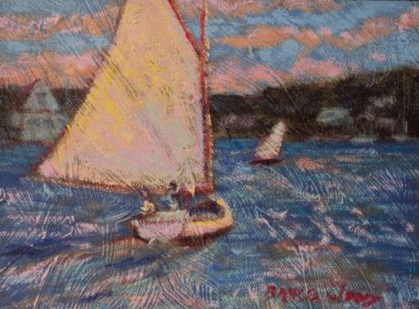 cape Cod cat boat painting