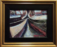Gloucester painting- fishing boats- framed