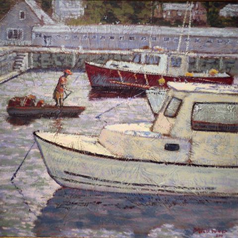 Cape Ann Rockport Painting: Lobster Boats